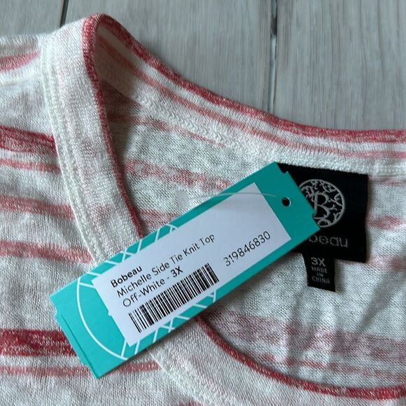 Bobeau Michelle Side Tie Knot Top Off White 3X Stitch Fix Nwt - Picture 3 of 3